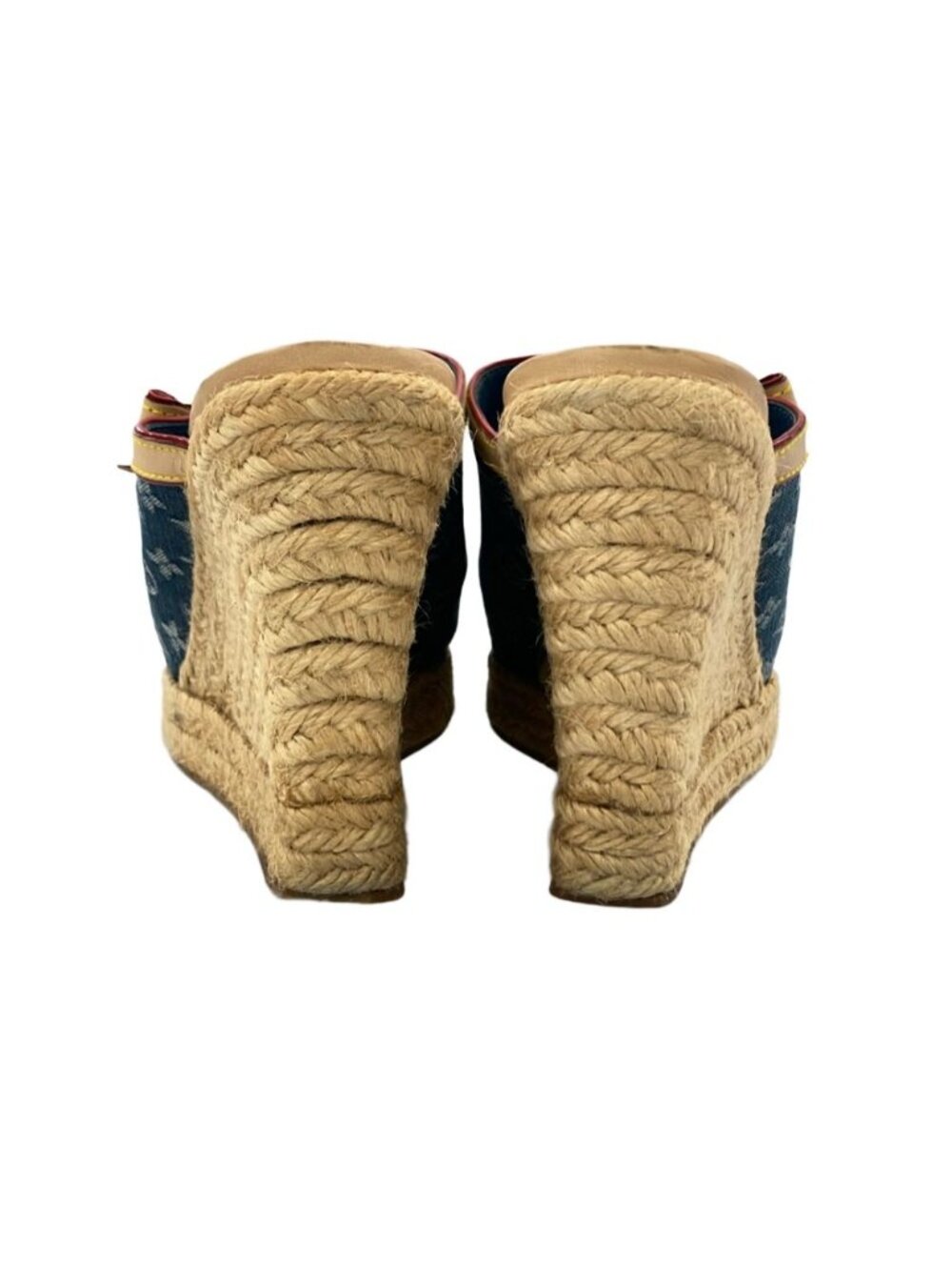 Louis Vuitton Wedge Sandals Espadrilles Denim Monogram - Picture 3 of 10